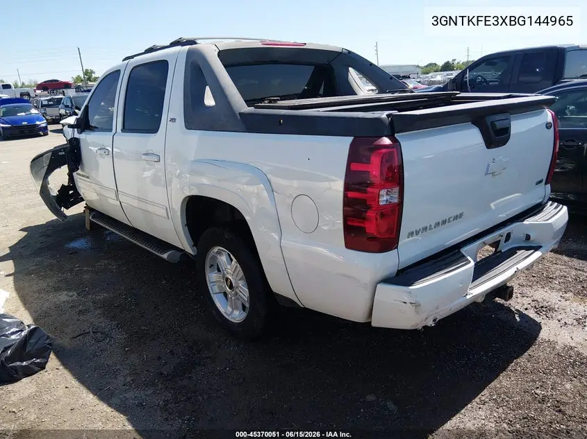 2011 Chevrolet Avalanche 1500 Lt1 VIN: 3GNTKFE3XBG144965 Lot: 45370051
