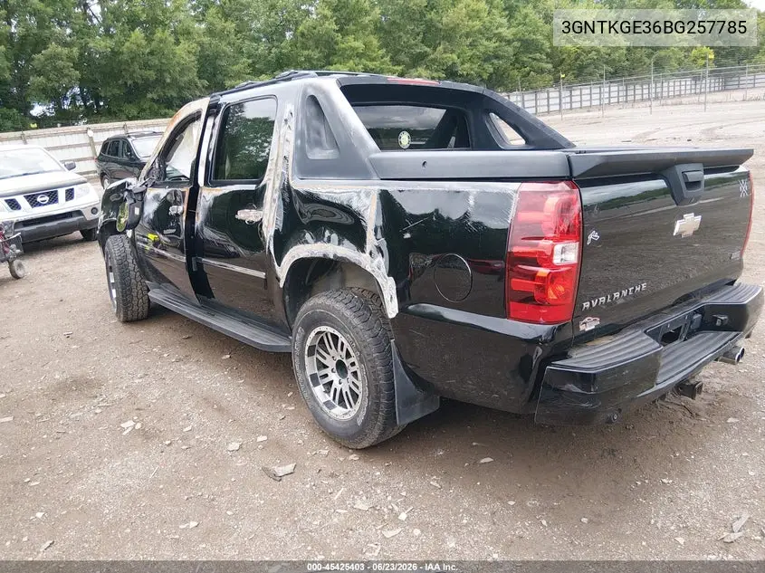 2011 Chevrolet Avalanche 1500 Ltz VIN: 3GNTKGE36BG257785 Lot: 45425403