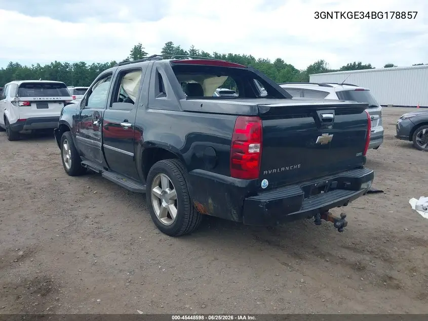 2011 Chevrolet Avalanche 1500 Ltz VIN: 3GNTKGE34BG178857 Lot: 45448598