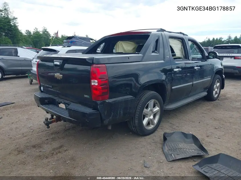 2011 Chevrolet Avalanche 1500 Ltz VIN: 3GNTKGE34BG178857 Lot: 45448598