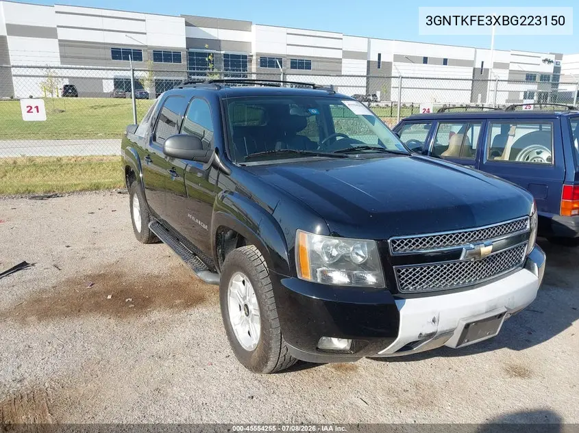2011 Chevrolet Avalanche 1500 Lt1 VIN: 3GNTKFE3XBG223150 Lot: 45554255