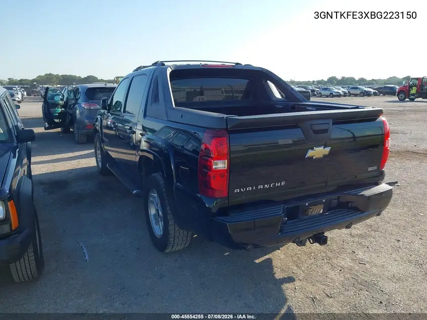 2011 Chevrolet Avalanche 1500 Lt1 VIN: 3GNTKFE3XBG223150 Lot: 45554255