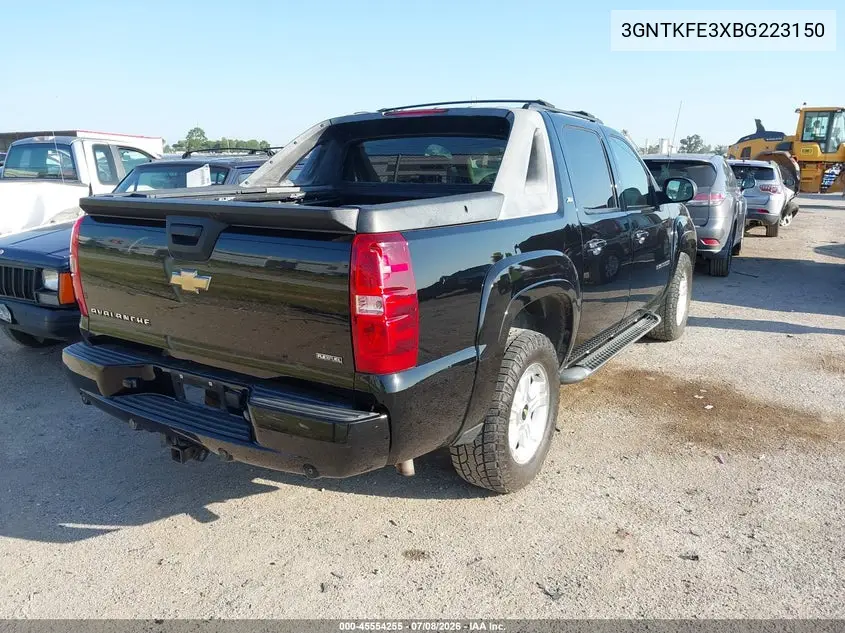 2011 Chevrolet Avalanche 1500 Lt1 VIN: 3GNTKFE3XBG223150 Lot: 45554255