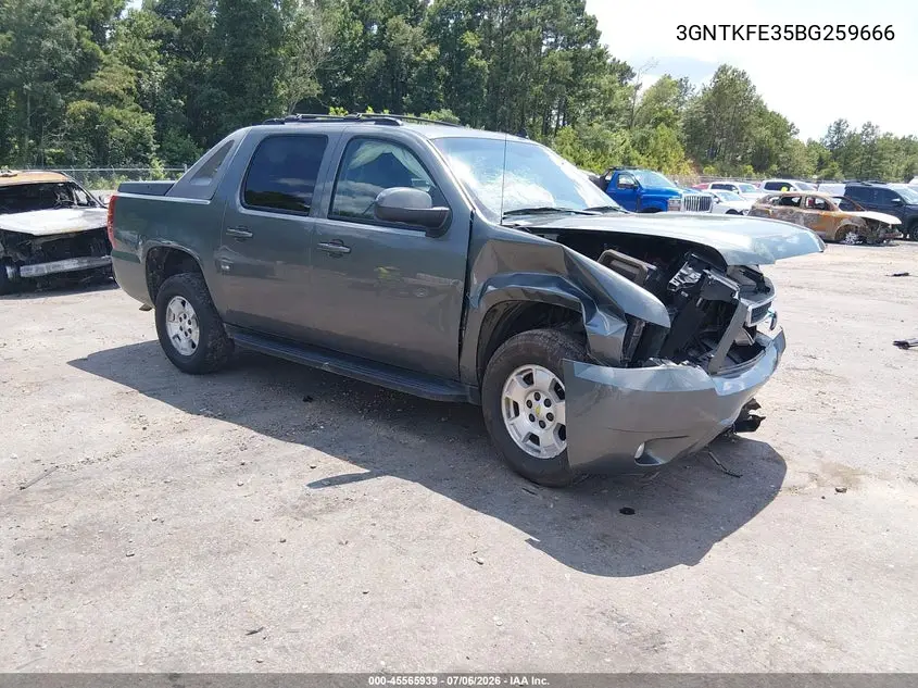 2011 Chevrolet Avalanche 1500 Lt1 VIN: 3GNTKFE35BG259666 Lot: 45565939