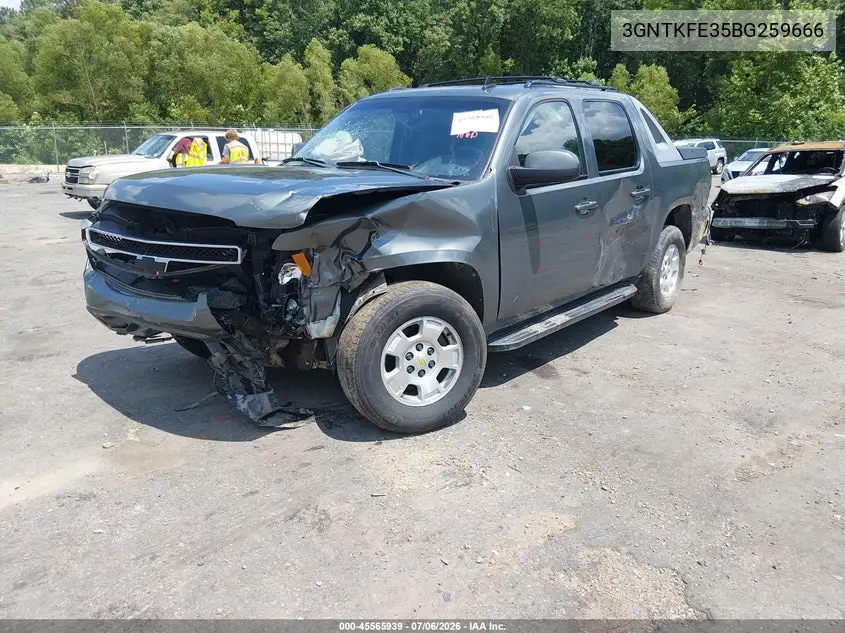 2011 Chevrolet Avalanche 1500 Lt1 VIN: 3GNTKFE35BG259666 Lot: 45565939