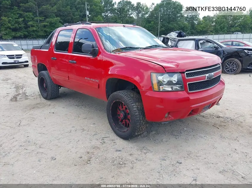 2011 Chevrolet Avalanche 1500 Lt1 VIN: 3GNTKFE33BG144760 Lot: 45652766