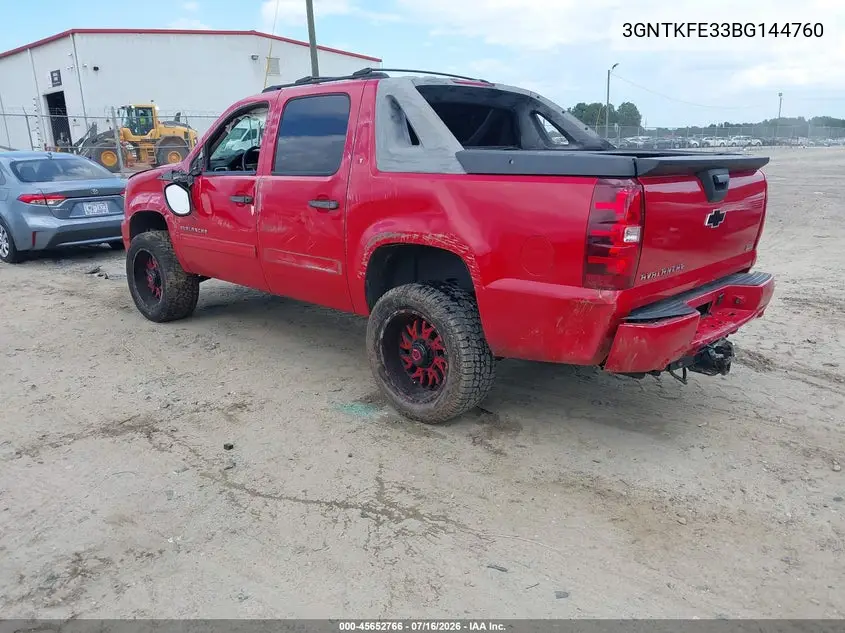 2011 Chevrolet Avalanche 1500 Lt1 VIN: 3GNTKFE33BG144760 Lot: 45652766