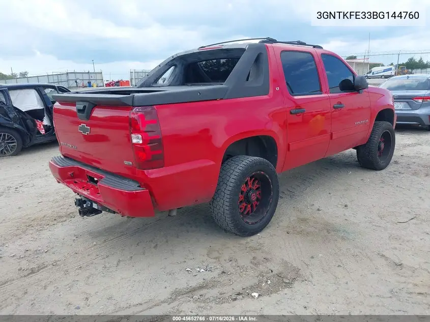 2011 Chevrolet Avalanche 1500 Lt1 VIN: 3GNTKFE33BG144760 Lot: 45652766