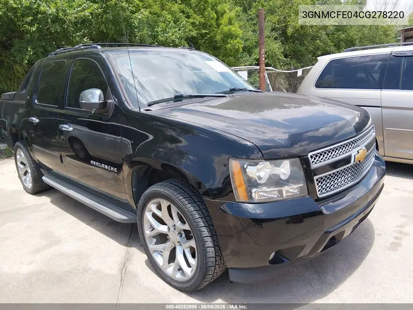 2012 Chevrolet Avalanche 1500 Lt1 VIN: 3GNMCFE04CG278220 Lot: 45252998