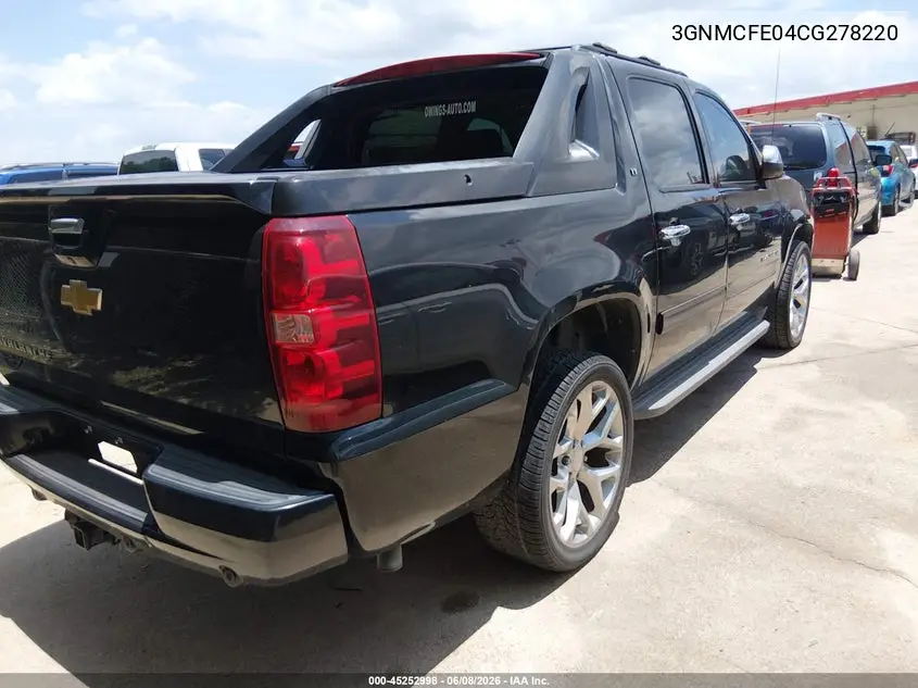 2012 Chevrolet Avalanche 1500 Lt1 VIN: 3GNMCFE04CG278220 Lot: 45252998