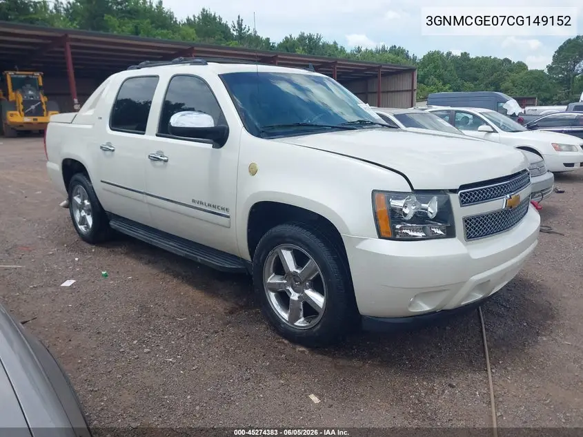 3GNMCGE07CG149152 2012 Chevrolet Avalanche 1500 Ltz