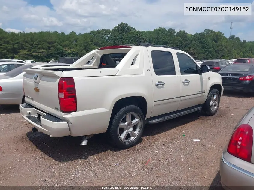 3GNMCGE07CG149152 2012 Chevrolet Avalanche 1500 Ltz