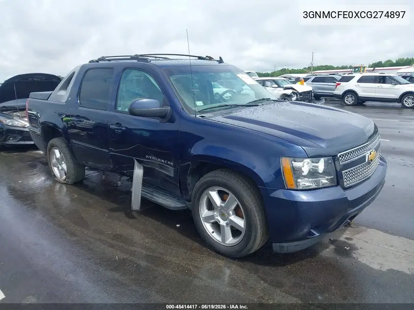 2012 Chevrolet Avalanche 1500 Lt1 VIN: 3GNMCFE0XCG274897 Lot: 45414417