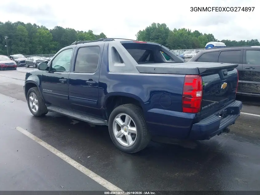 2012 Chevrolet Avalanche 1500 Lt1 VIN: 3GNMCFE0XCG274897 Lot: 45414417