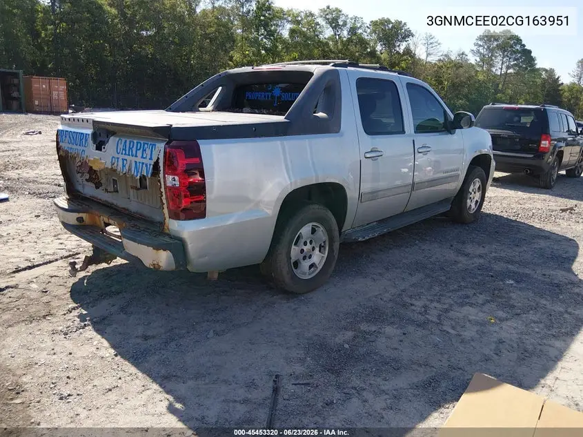 2012 Chevrolet Avalanche Ls VIN: 3GNMCEE02CG163951 Lot: 45453320
