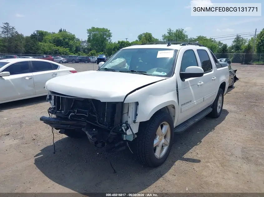 2012 Chevrolet Avalanche Lt VIN: 3GNMCFE08CG131771 Lot: 45516817