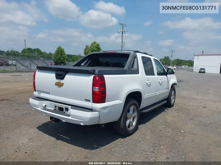 2012 Chevrolet Avalanche Lt VIN: 3GNMCFE08CG131771 Lot: 45516817