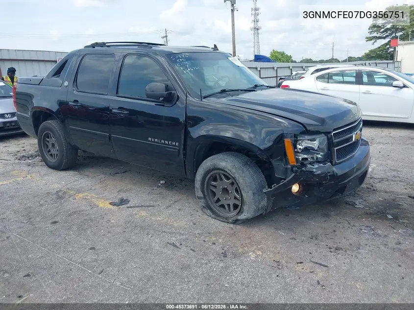 2013 Chevrolet Avalanche Lt VIN: 3GNMCFE07DG356751 Lot: 45373691