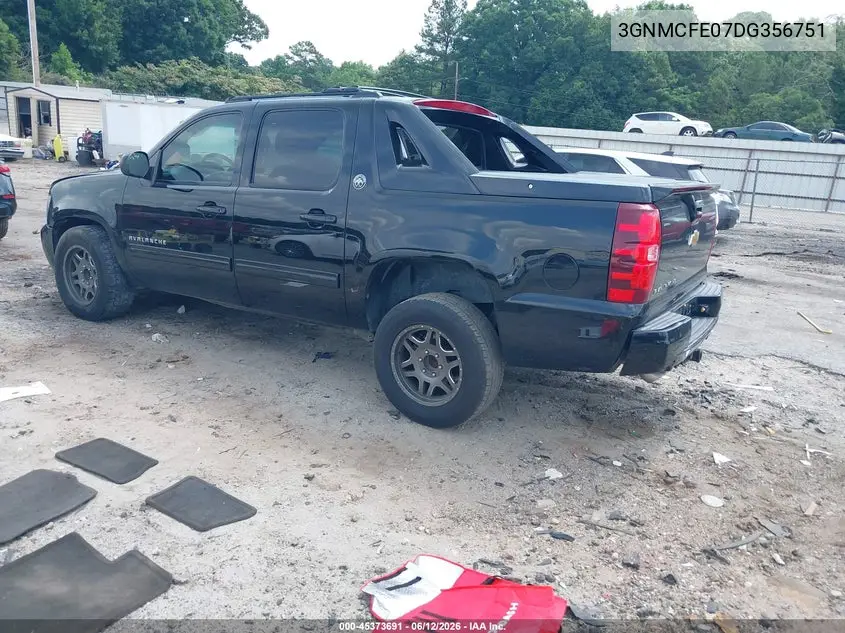 2013 Chevrolet Avalanche Lt VIN: 3GNMCFE07DG356751 Lot: 45373691