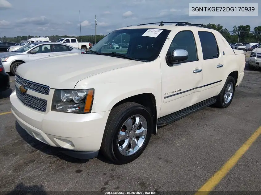 2013 Chevrolet Avalanche Ltz VIN: 3GNTKGE72DG170939 Lot: 45492669
