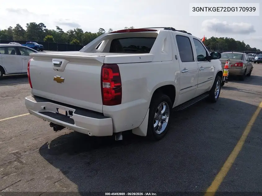 2013 Chevrolet Avalanche Ltz VIN: 3GNTKGE72DG170939 Lot: 45492669