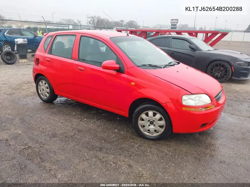 2004 Chevrolet Aveo Ls VIN: KL1TJ62654B200288 Lot: 44509927