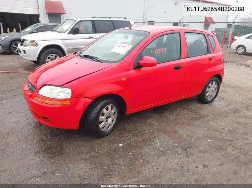2004 Chevrolet Aveo Ls VIN: KL1TJ62654B200288 Lot: 44509927
