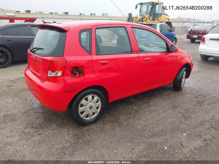2004 Chevrolet Aveo Ls VIN: KL1TJ62654B200288 Lot: 44509927