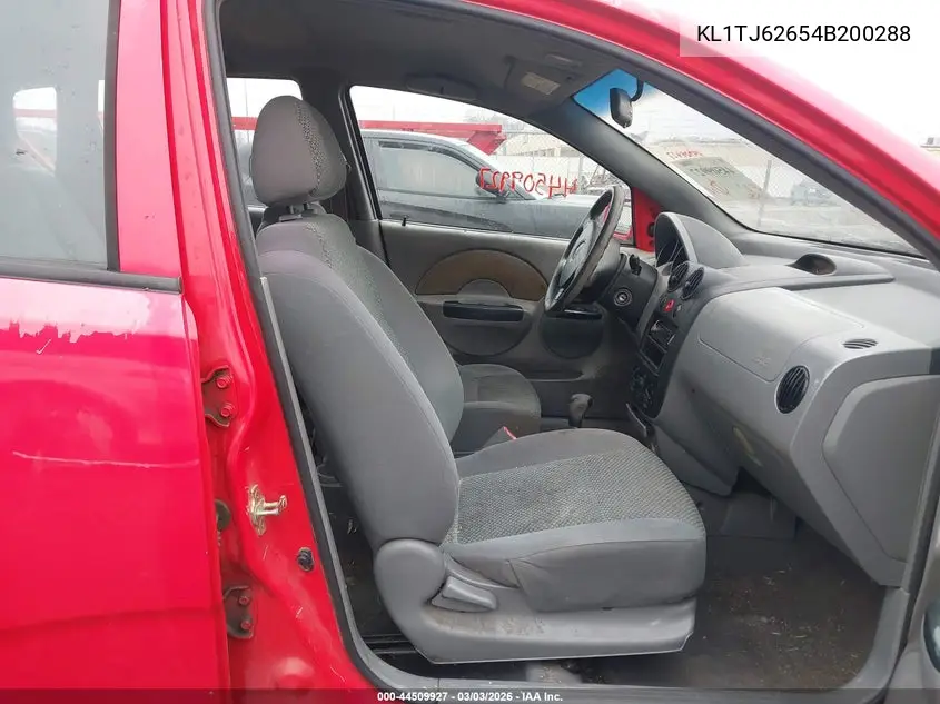 2004 Chevrolet Aveo Ls VIN: KL1TJ62654B200288 Lot: 44509927