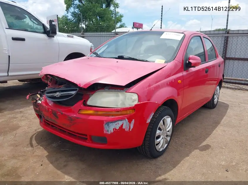 2004 Chevrolet Aveo VIN: KL1TD52614B122299 Lot: 45277986