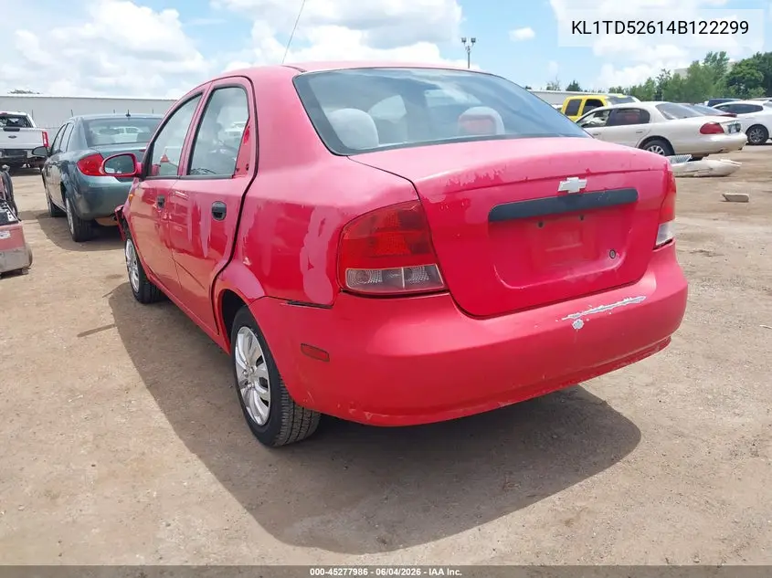 2004 Chevrolet Aveo VIN: KL1TD52614B122299 Lot: 45277986