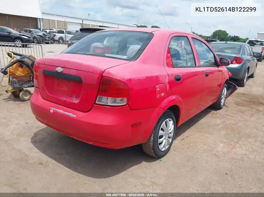 2004 Chevrolet Aveo VIN: KL1TD52614B122299 Lot: 45277986