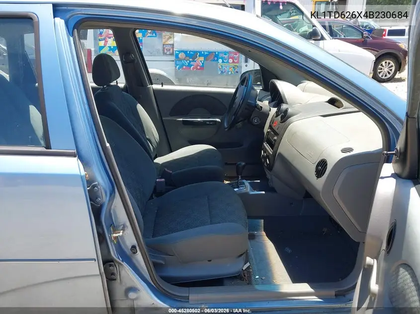 2004 Chevrolet Aveo VIN: KL1TD626X4B230684 Lot: 45280502