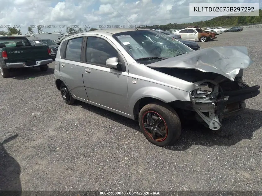 2005 Chevrolet Aveo Ls VIN: KL1TD62675B297292 Lot: 23889078