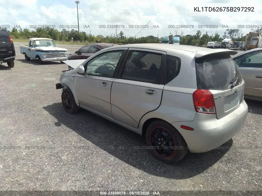 2005 Chevrolet Aveo Ls VIN: KL1TD62675B297292 Lot: 23889078