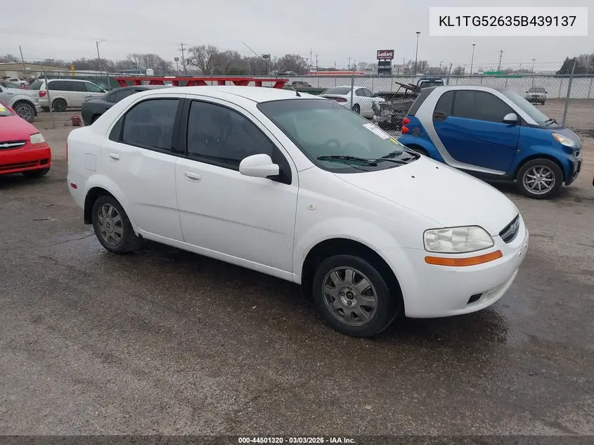 2005 Chevrolet Aveo Lt VIN: KL1TG52635B439137 Lot: 44501320