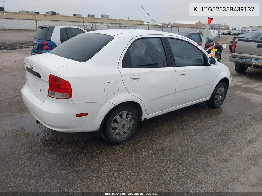 2005 Chevrolet Aveo Lt VIN: KL1TG52635B439137 Lot: 44501320