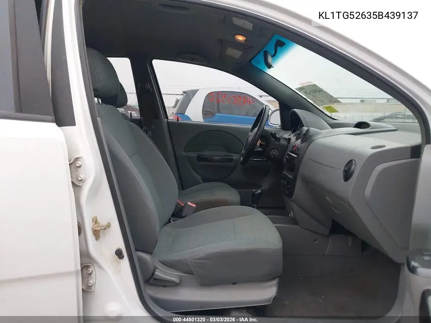 2005 Chevrolet Aveo Lt VIN: KL1TG52635B439137 Lot: 44501320