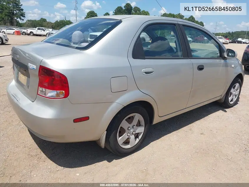 2005 Chevrolet Aveo Ls VIN: KL1TD52665B450805 Lot: 45532595