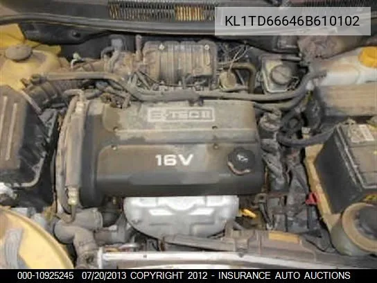 2006 Chevrolet Aveo Ls VIN: KL1TD66646B610102 Lot: 10925245