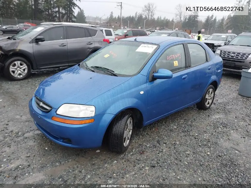 2006 Chevrolet Aveo Ls VIN: KL1TD56646B522743 Lot: 43875271
