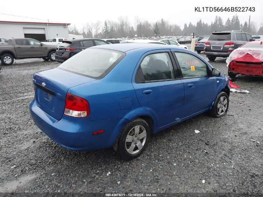 2006 Chevrolet Aveo Ls VIN: KL1TD56646B522743 Lot: 43875271