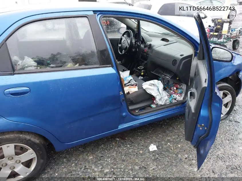 2006 Chevrolet Aveo Ls VIN: KL1TD56646B522743 Lot: 43875271