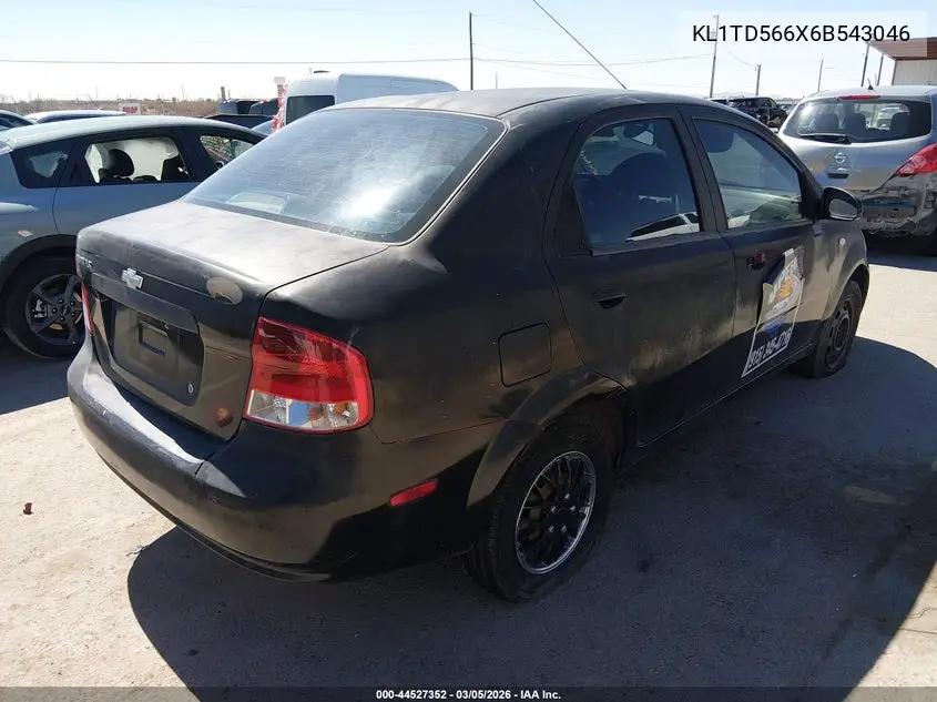 2006 Chevrolet Aveo Ls VIN: KL1TD566X6B543046 Lot: 44527352