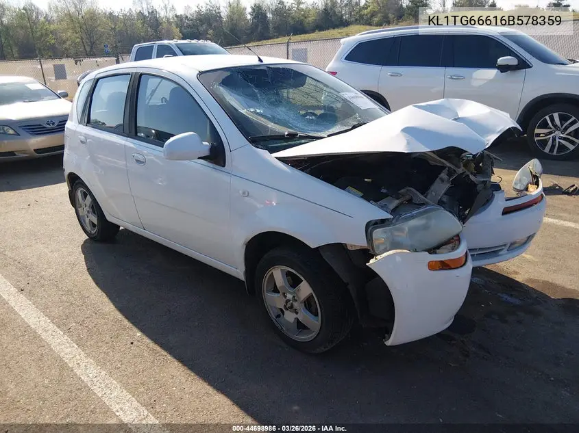 2006 Chevrolet Aveo Lt VIN: KL1TG66616B578359 Lot: 44698986