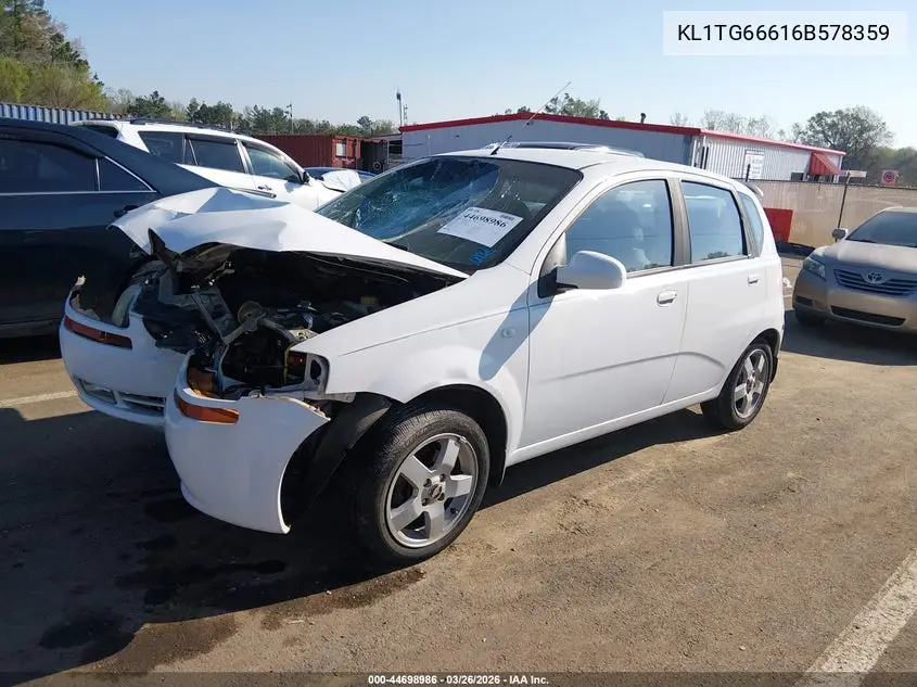 2006 Chevrolet Aveo Lt VIN: KL1TG66616B578359 Lot: 44698986