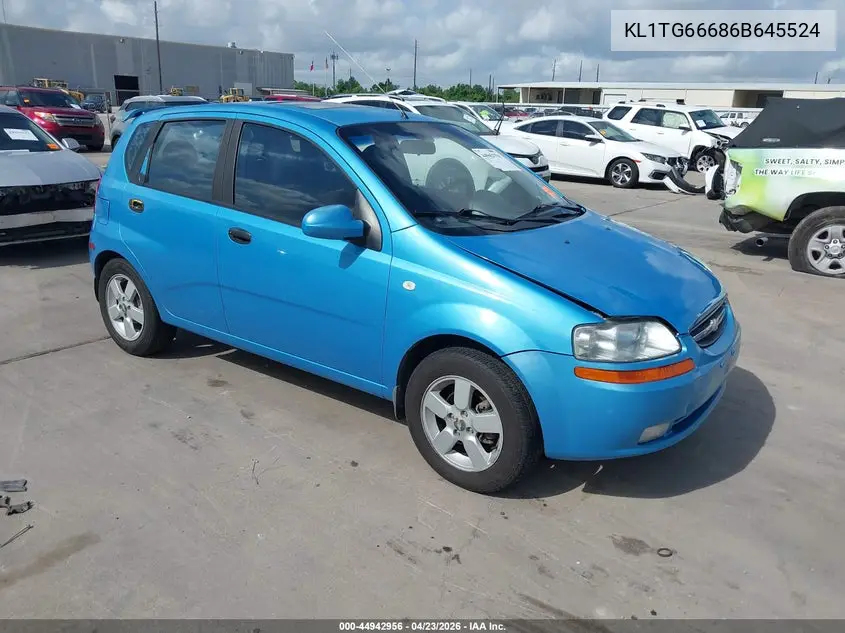 2006 Chevrolet Aveo Lt VIN: KL1TG66686B645524 Lot: 44942956