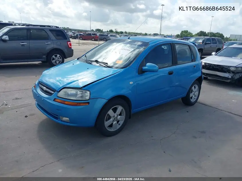 2006 Chevrolet Aveo Lt VIN: KL1TG66686B645524 Lot: 44942956