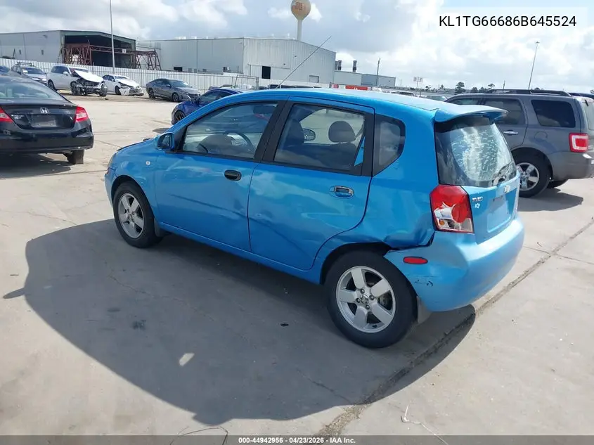 2006 Chevrolet Aveo Lt VIN: KL1TG66686B645524 Lot: 44942956
