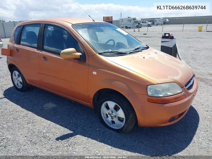 2006 Chevrolet Aveo Ls VIN: KL1TD66626B639744 Lot: 45238412